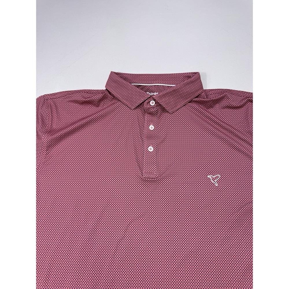 Birddogs Mens 3XL Polo Shirt Pink Blue Geometric Golf Activewear Lightweight 3X
